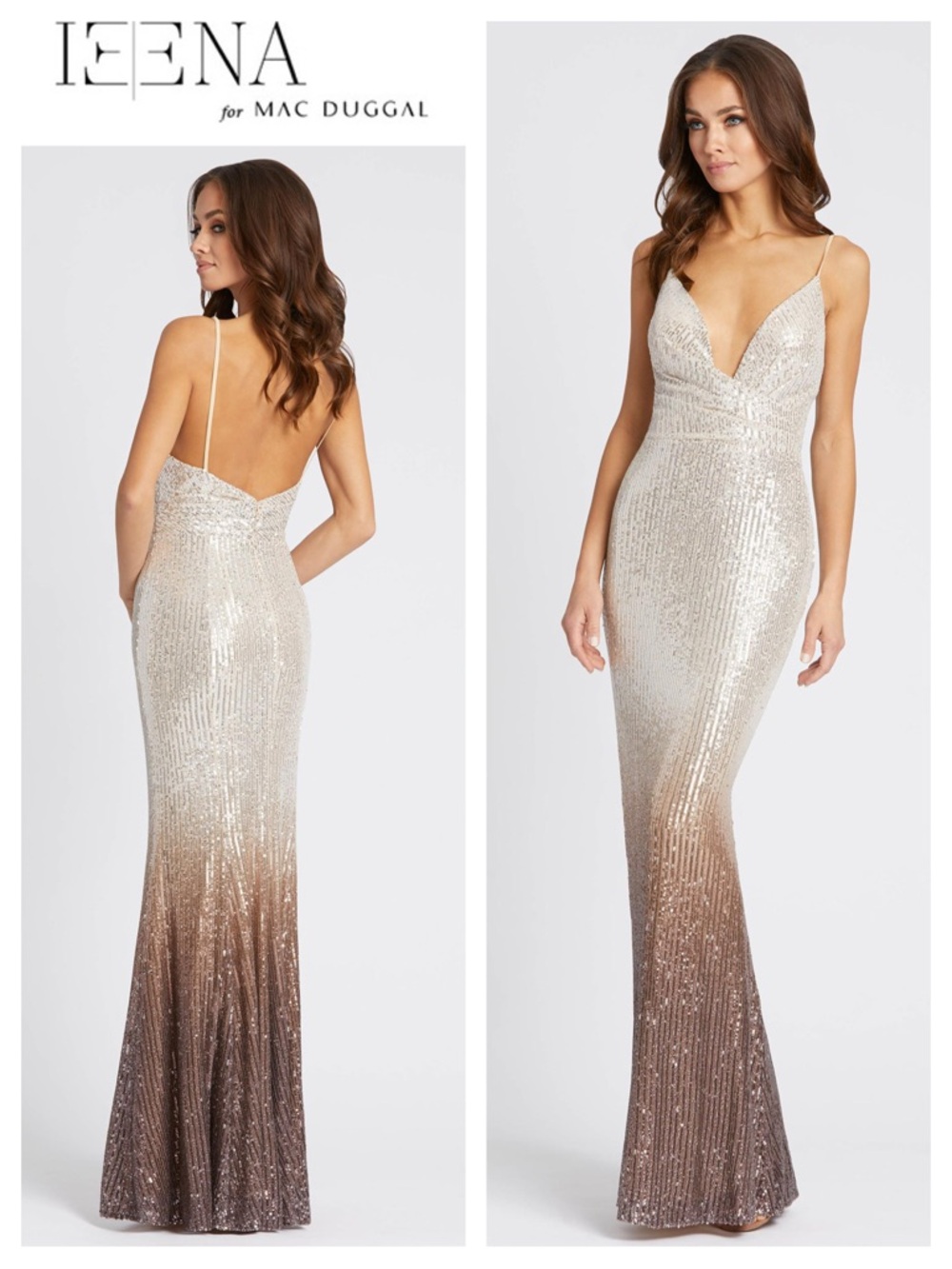 MAC DUGGAL Ombré Sequin Mermaid Gown